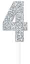 Silver Glitter Cake Topper - No 4